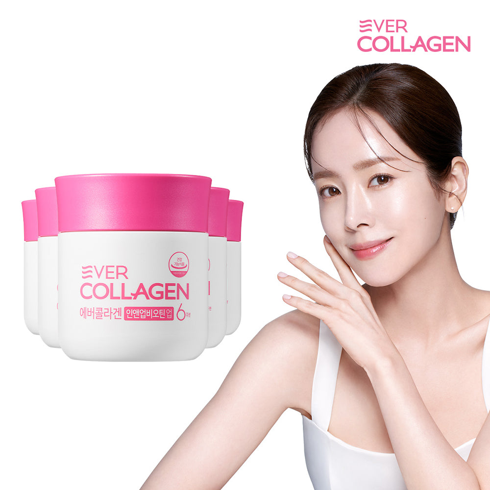 Newtree Ever Collagen In and Up Biotin Up 30-Week Supply (6 Weeks x 5) GPH Low-Molecular Tri-Peptide Collagen