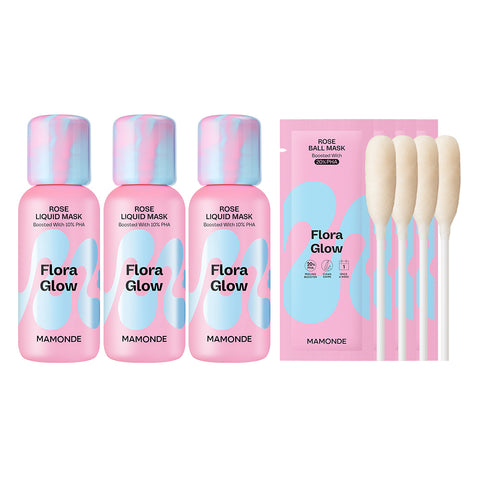 Mamonde Rose Liquid Mask 80ml x3 + Rose Mask 3.5ml x4 Set