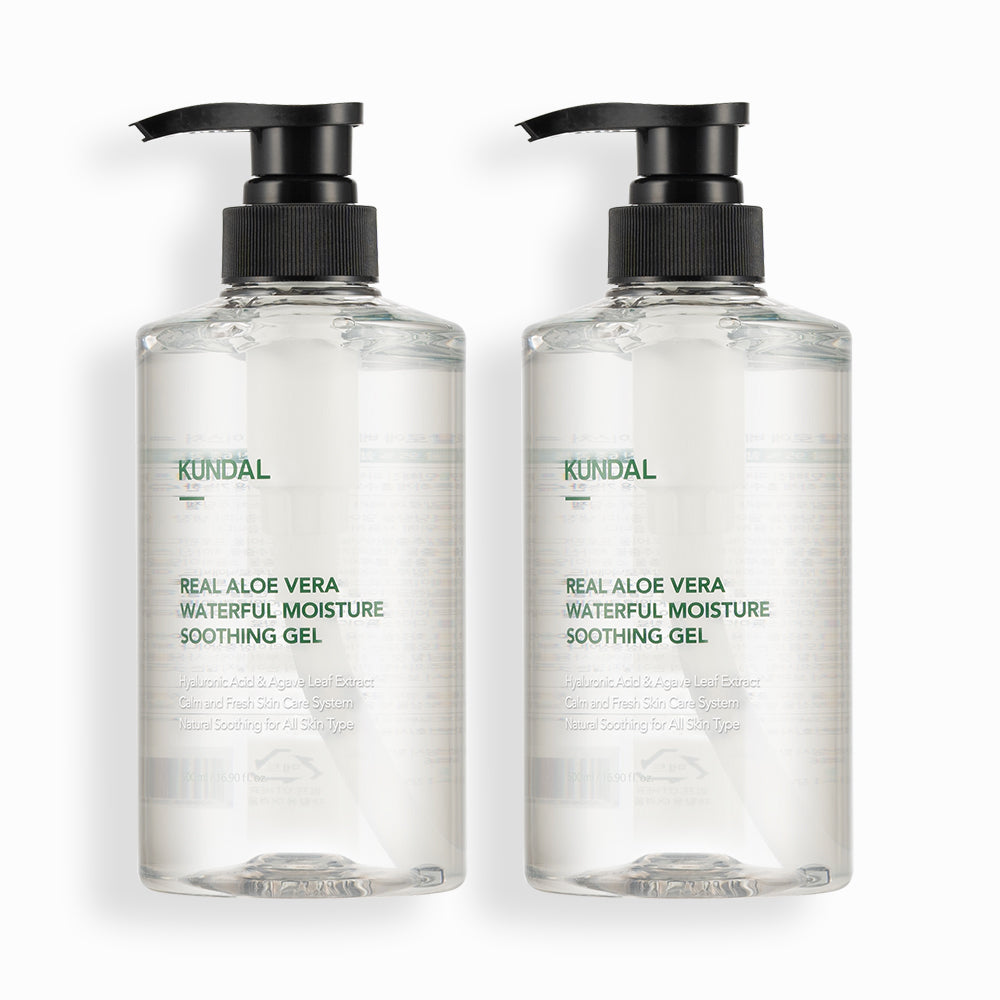 Kundal Waterful Moisture Aloe Soothing Gel, 500ml (2 Pack) Set