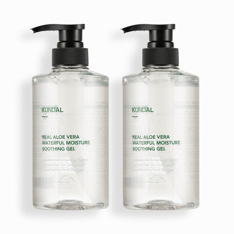 Kundal Waterful Moisture Aloe Soothing Gel, 500ml (2 Pack) Set
