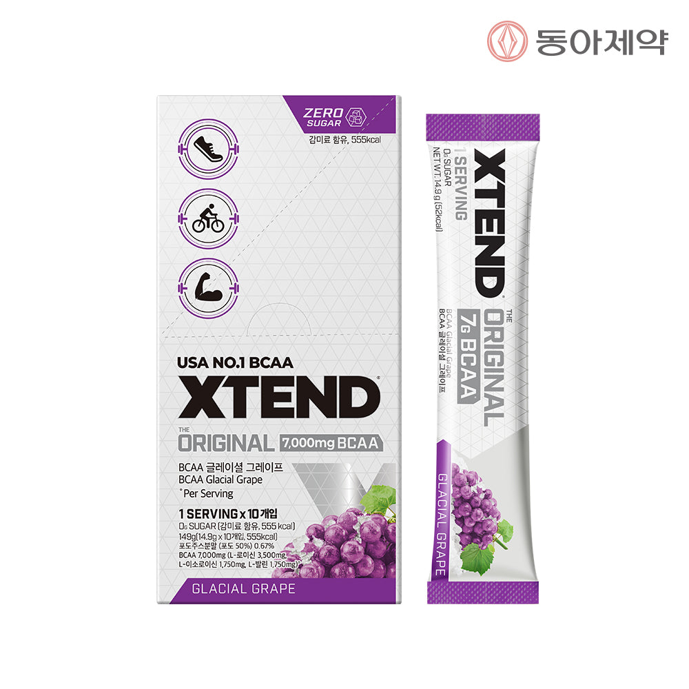 Dong-A Pharm XTEND Zero Sugar High-Dose BCAA 7,000 mg (Grape) 1 Serving x 10 Pack