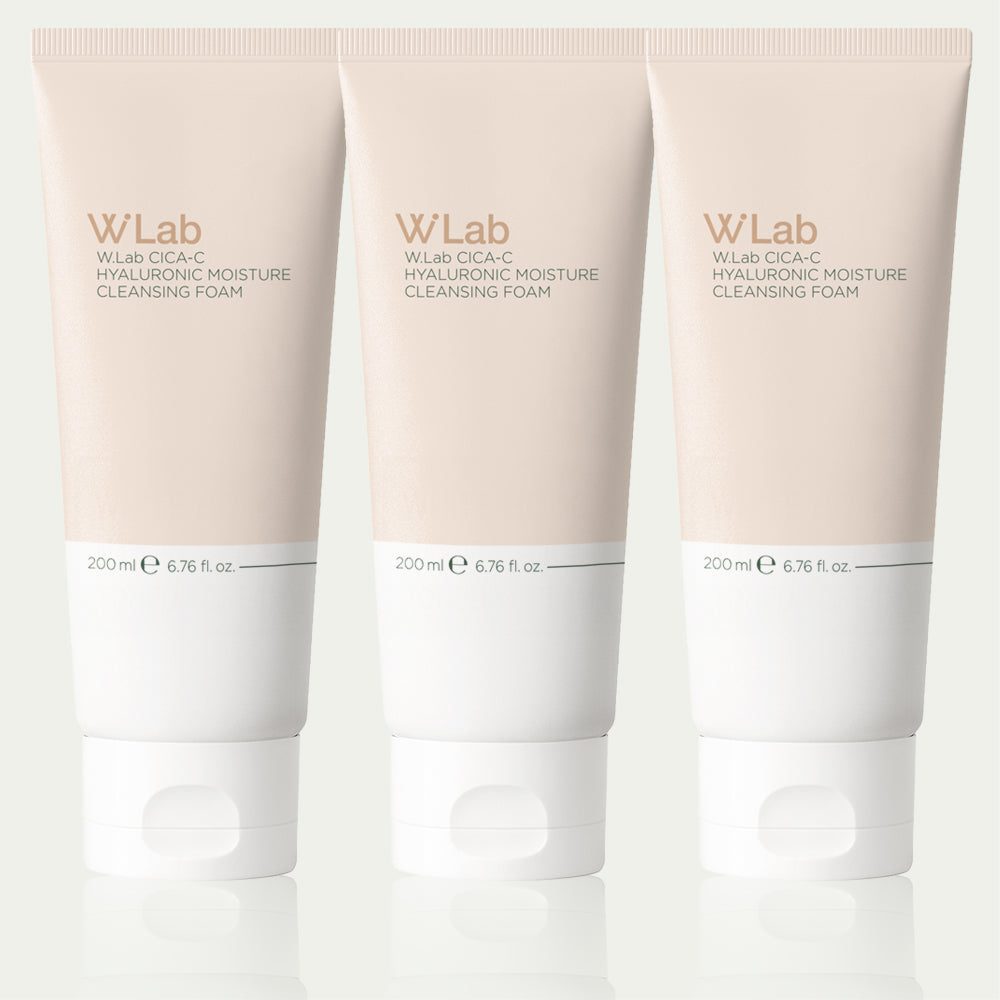 W.Lab Cica C Hyaluronic Moisture Deep Cleansing Foam 200ml (3 Pack)