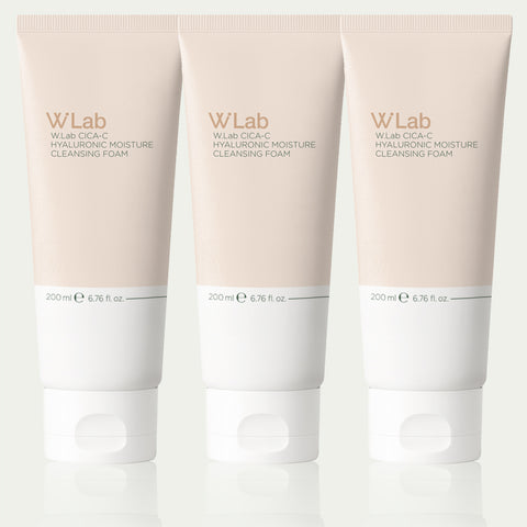 W.Lab Cica C Hyaluronic Moisture Deep Cleansing Foam 200ml (3 Pack)