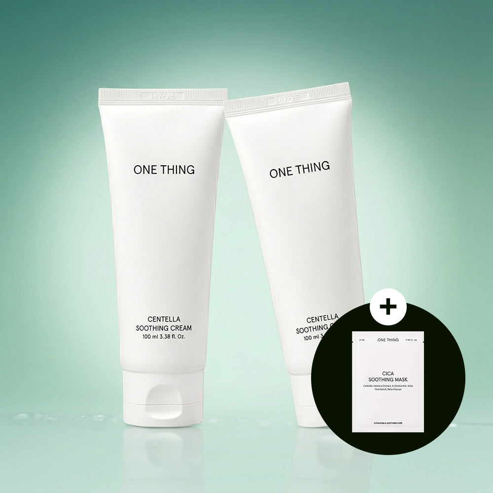 One Thing Centella Soothing Cream 100ml (2-Pack 1+1) Free Soothing Mask Pack
