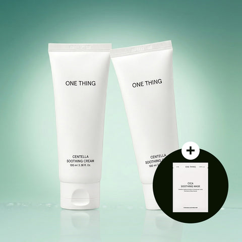One Thing Centella Soothing Cream 100ml (2-Pack 1+1) Free Soothing Mask Pack
