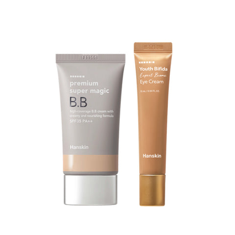 Hanskin Premium Super Magic BB Cream SPF35 45g + Bifida Eye Cream 15ml Set