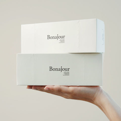 Bonajour Vegan 100% Cotton Unbleached Biodegradable 3-Ply Cotton Pads, 80 Sheets