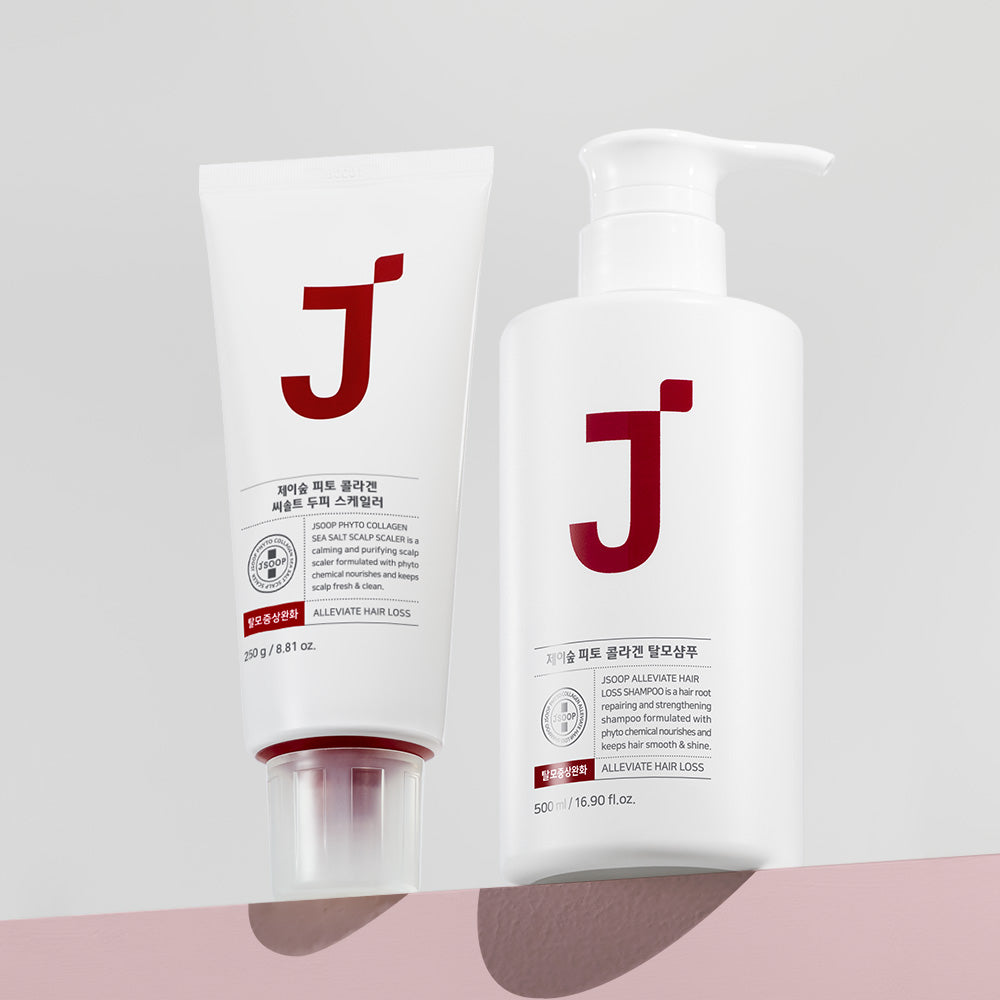 Jsoop Phyto Collagen Hair Loss Shampoo 500ml + Sea Salt Scalp Scaler 250g