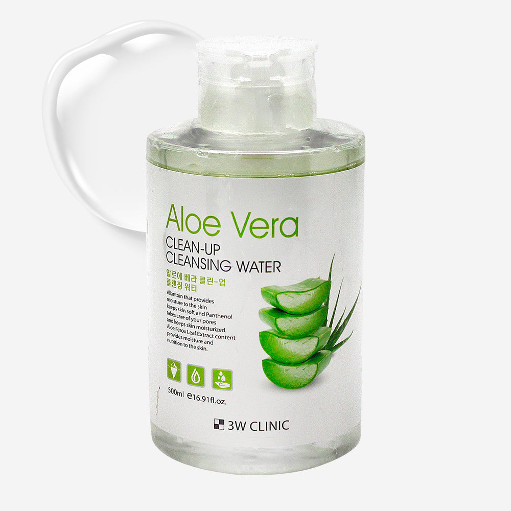 3W Clinic Aloe Vera Clean-Up Cleansing Water 500ml