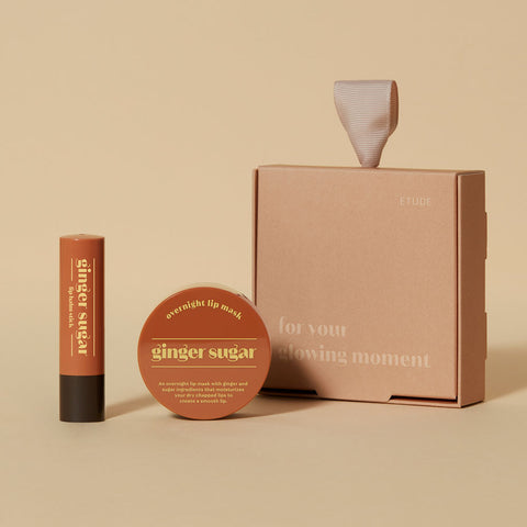 ETUDE Ginger Sugar Overnight Lip Mask 23g + Lip Balm Stick 3.7g 2-Piece Set