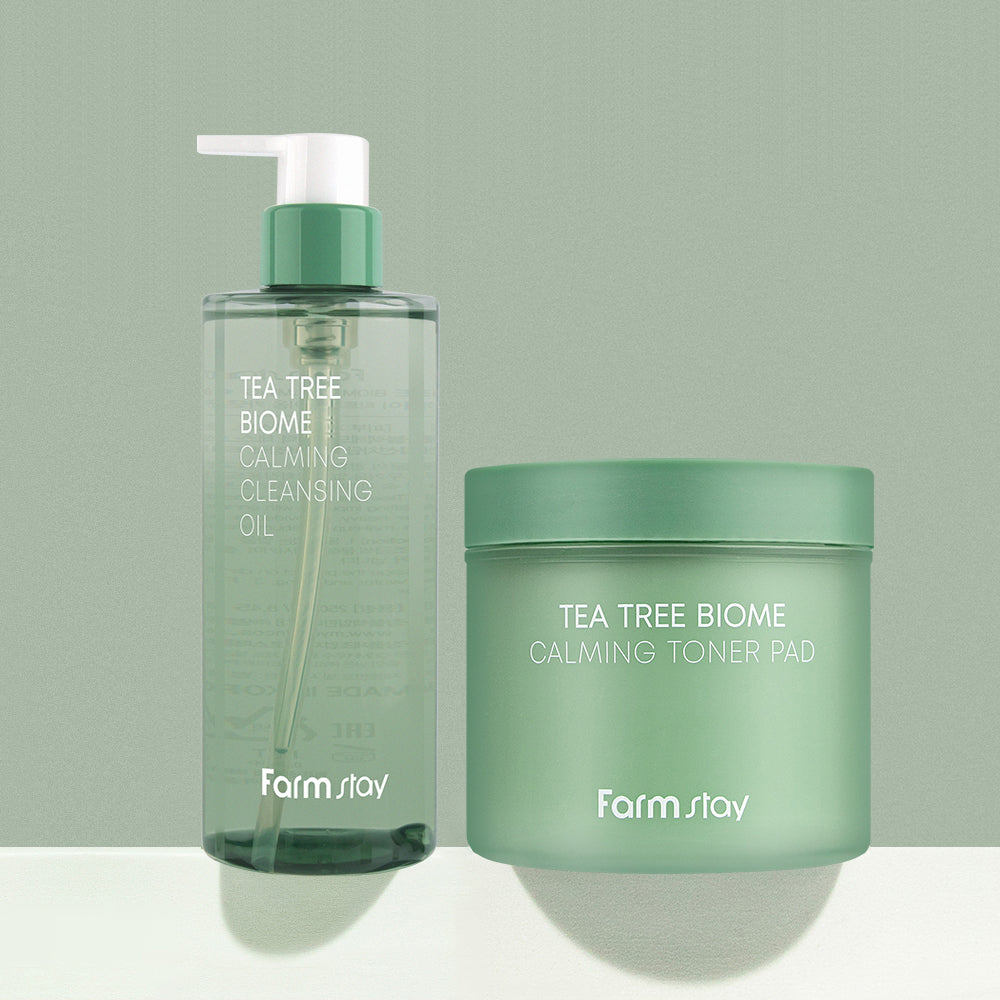 Farmstay Tea Tree Blackhead Care Cleansing Oil + Toner Pad Set (2-piece)