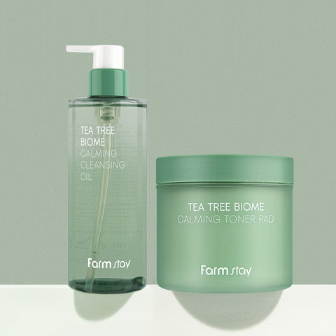 Farmstay Tea Tree Blackhead Care Cleansing Oil + Toner Pad Set (2-piece)