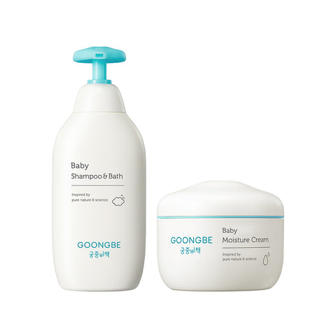 Goongbe Baby Shampoo & Bath 350ml + Baby Moisture Cream 180ml Set