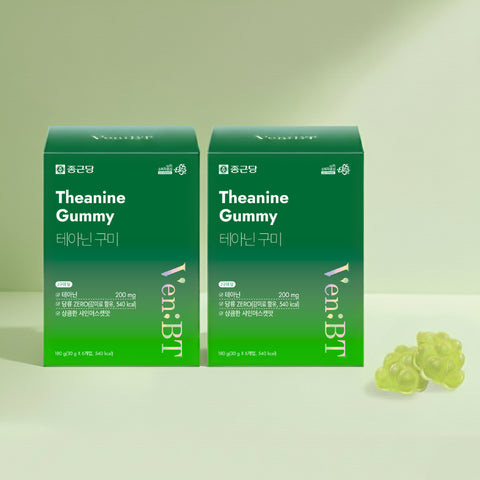 Chongkundang VenBT Daily Care Theanine Gummies 60 Count (2 Pack) Zero Sugar
