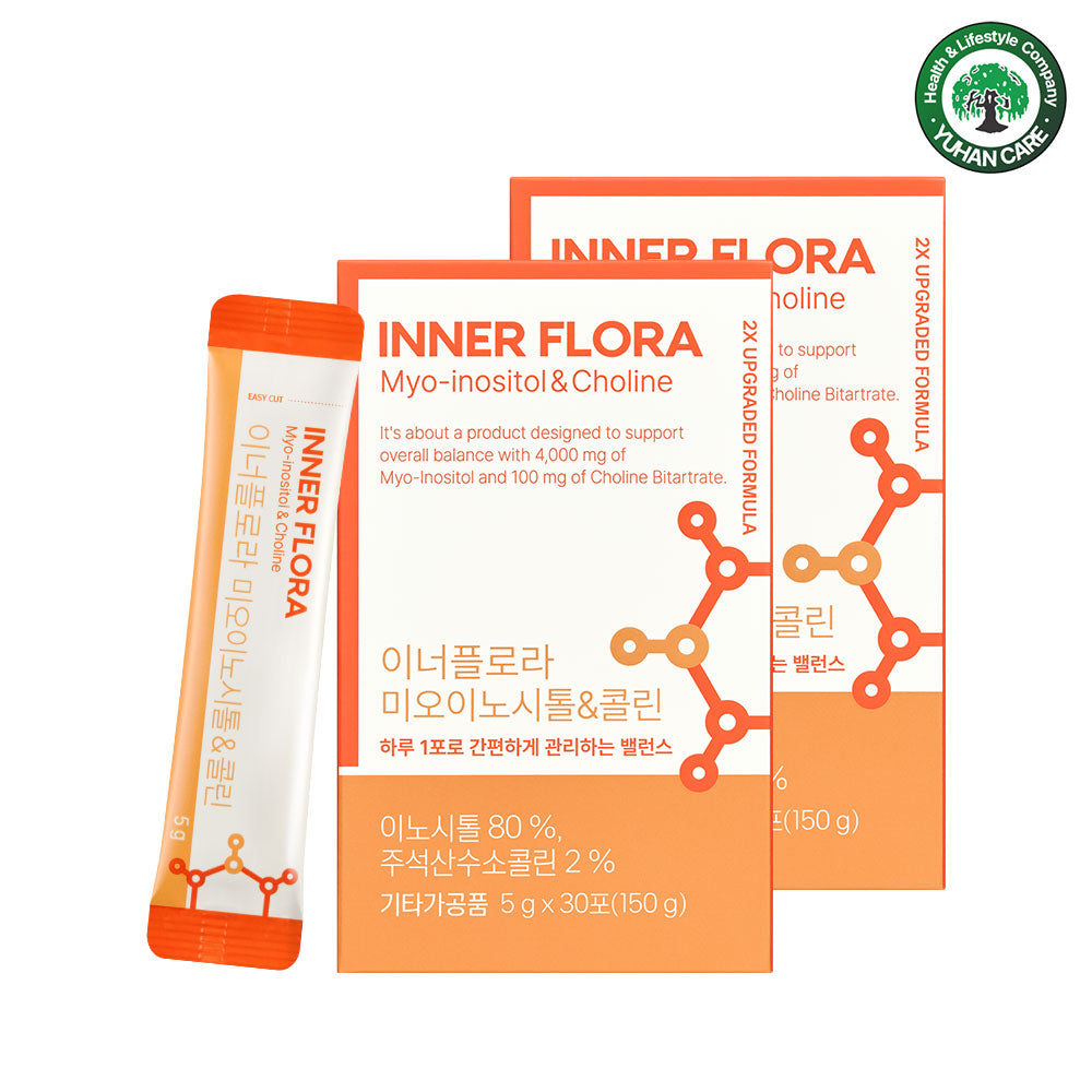 New Origin InnerFlora Myo-Inositol & Choline 4000 5 g x 30 sticks x 2 boxes (2-month supply Made in Korea)