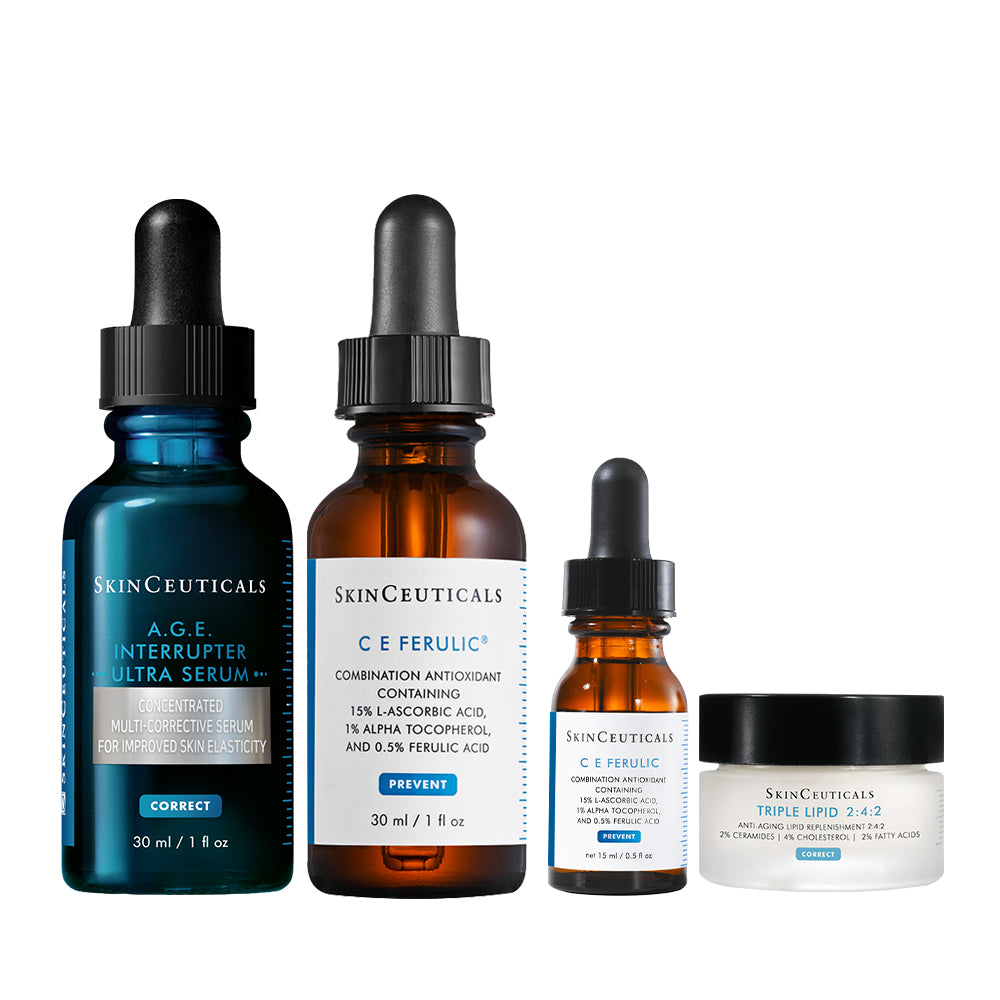 SkinCeuticals CE Ferulic 30ml & AGE Interrupter Ultra Serum 30ml Routine Set (+CE Ferulic 15ml & Barrier Cream 15ml)