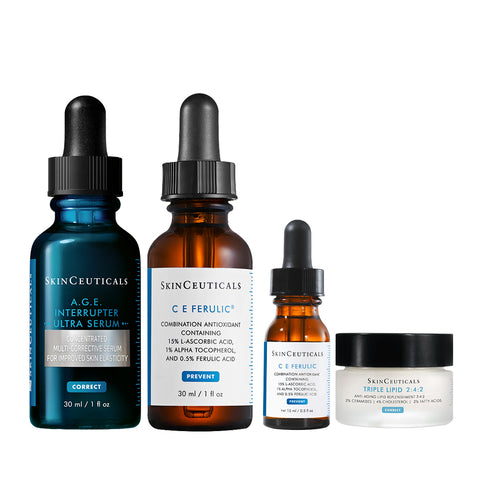 SkinCeuticals CE Ferulic 30ml & AGE Interrupter Ultra Serum 30ml Routine Set (+CE Ferulic 15ml & Barrier Cream 15ml)