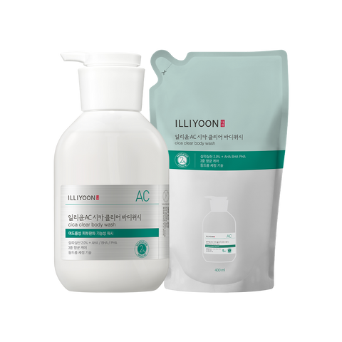 ILLIYOON Cica Acne Clear Back Acne Body Wash 400ml + 400ml Refill
