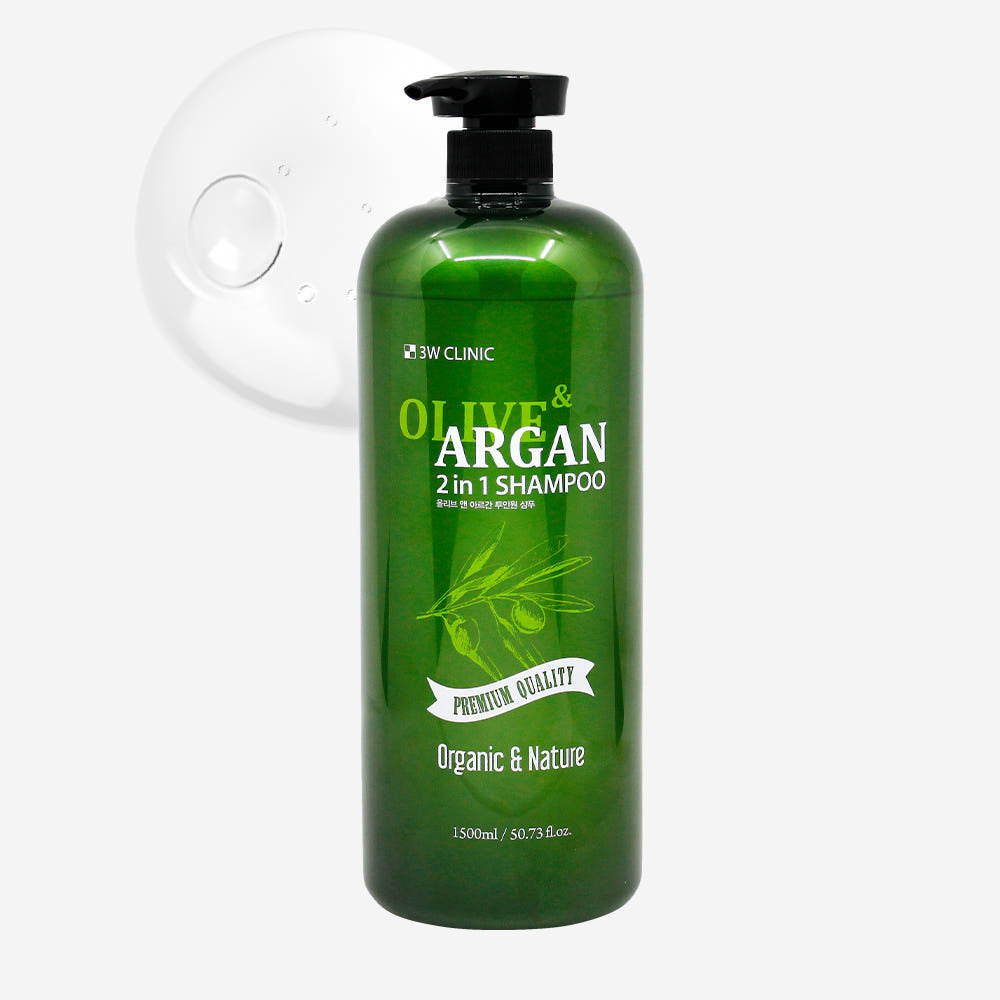 3W CLINIC Olive & Argan 2 In 1 Shampoo 1500ml