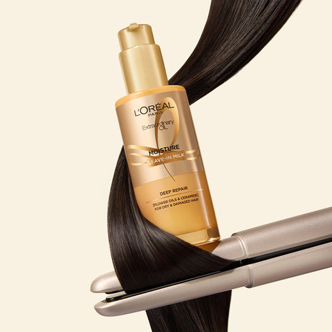 L'Oreal Paris Heat Protecting Hair Milk 90ml + Extraordinary Oil Silk Mask Pack 250ml