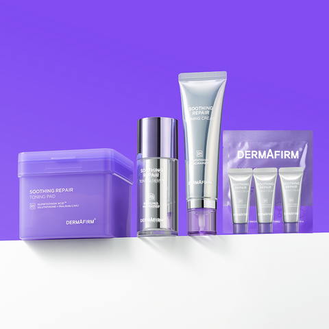 Dermafirm Soothing Repair Toning 3-Piece Set (Pad 180ml / 70 sheets + Serum 30ml + Cream 50ml)