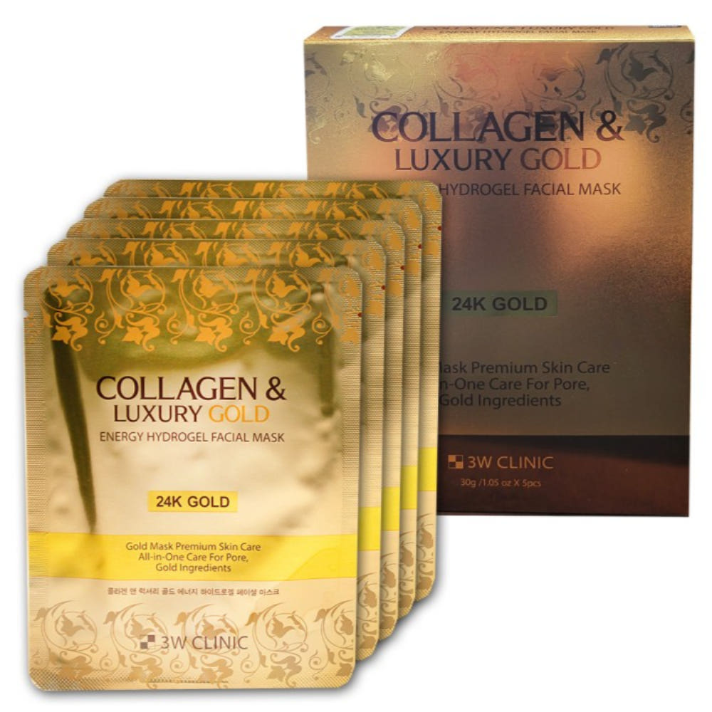 3W CLINIC Collagen & Luxury Gold Energy Hydrogel Facial Mask 5P