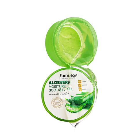 Farmstay Aloe Vera Moisture Soothing Gel 300ml (2 Pack)