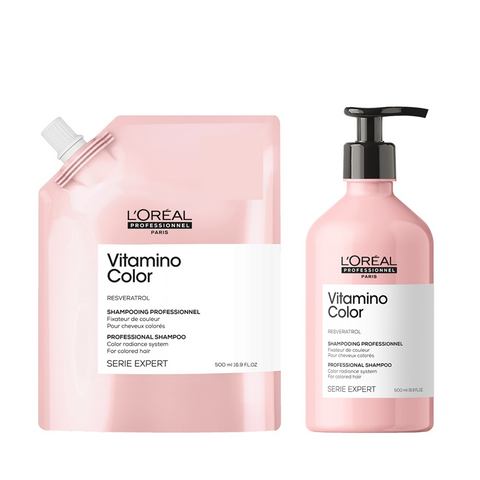 L'Oreal Professionnel Vitamino Color Shampoo 500ml + Refill 500ml