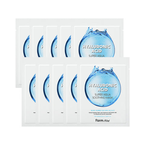 Farmstay Hyaluronic Super Aqua Soothing Mask 25ml 10 sheets (2 pack)