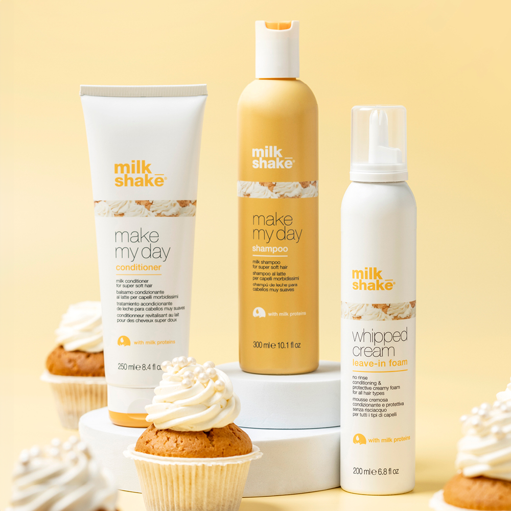 Milk Shake Make My Day 3-Piece Set (Shampoo 300ml / Conditioner 250ml / Whip Feed Cream 200ml)