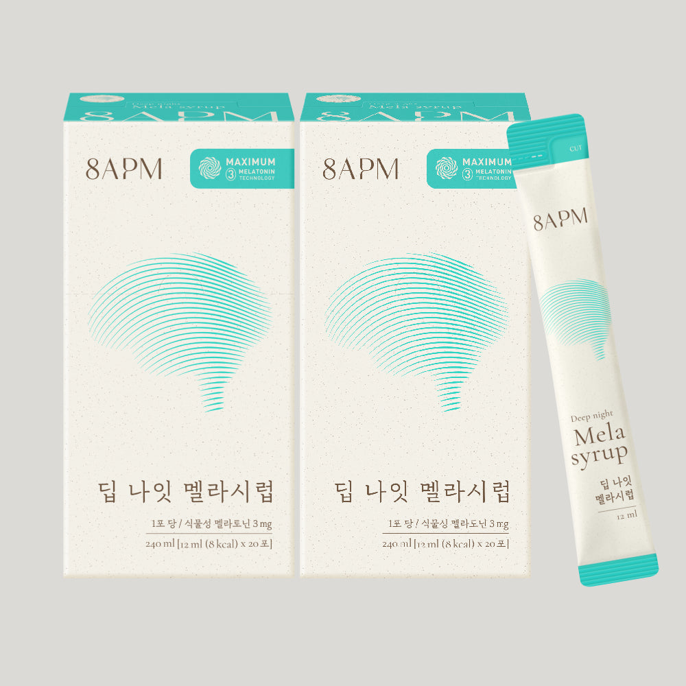 8APM Deep Night Mela Syrup 12 ml x 20 Sachets (2 Pack) Plant-Based Liquid Melatonin 3 mg
