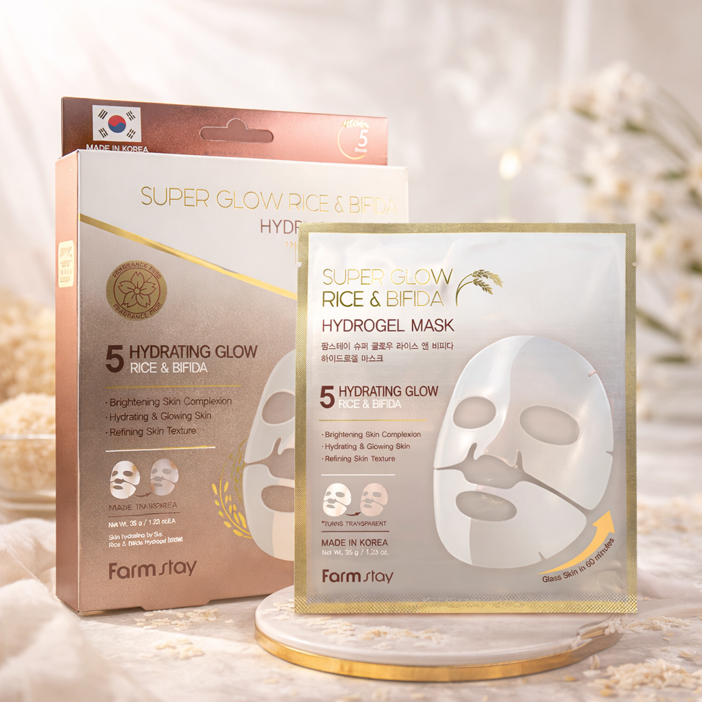 Farmstay Super Glow Rice and Bifida Hydrogel Mask (5 sheets)