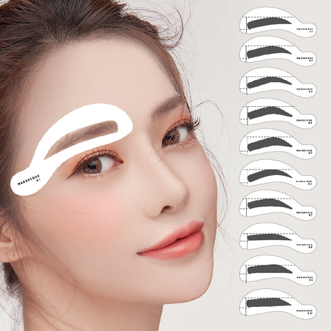 Marshique Eyebrow Drawing Guide - 7-Piece Template Set (Unisex)