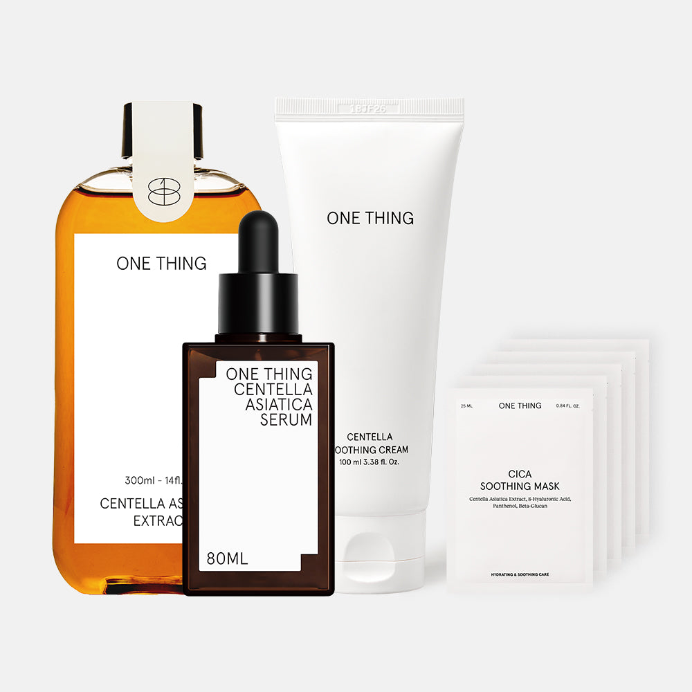 One Thing Centella Soothing Hydration Set (Centella Extract + Serum + Soothing Cream + 5 Sheet Masks)