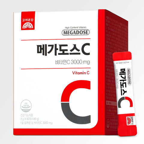 Koreaeundan Megadose C Vitamin C 3000 mg (3 g) x 60 Sachets (180 g)
