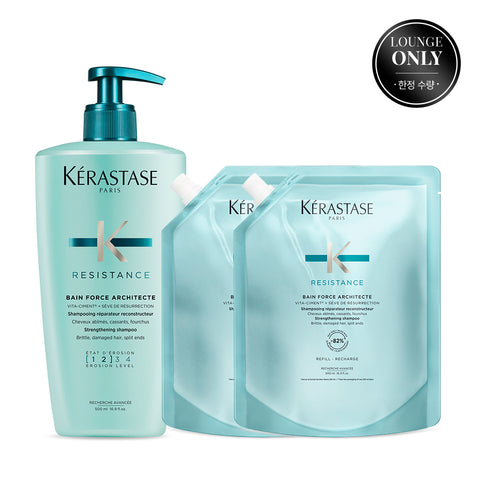 Kerastase Bain Force Architect Shampoo 1.5L (500ml + 500ml x2)