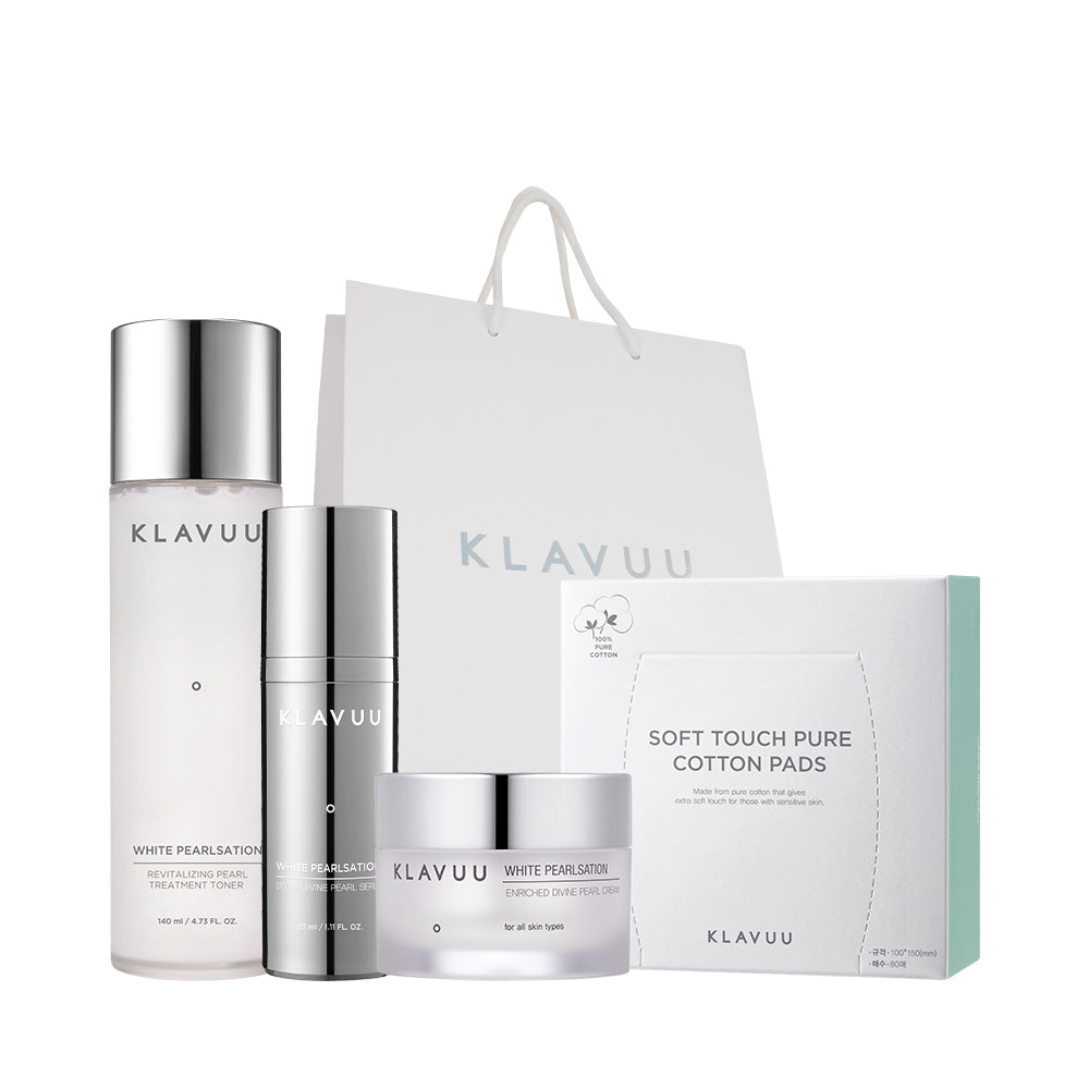 KLAVUU Whitening & Anti-Wrinkle 3-Piece Set (Toner + Serum + Cream)