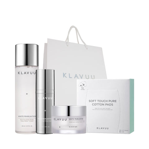 KLAVUU Whitening & Anti-Wrinkle 3-Piece Set (Toner + Serum + Cream)