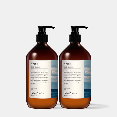 Nard Moisture Perfumed Body Lotion 500ml Baby Powder (2 Pack)