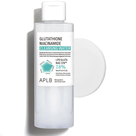 APLB Glutathione Niacinamide Cleansing Water bottle on a white background