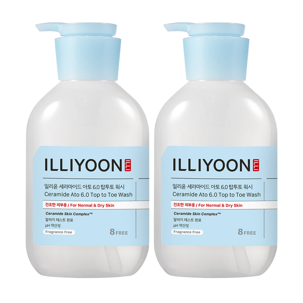 ILLIYOON Ceramide Ato 6.0 Top-to-Toe All-in-One Mild Body Wash 500ml (2 Pack)