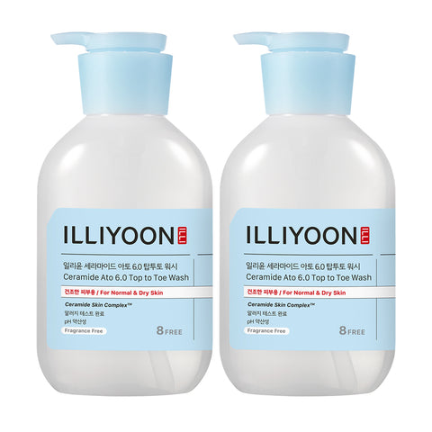 ILLIYOON Ceramide Ato 6.0 Top-to-Toe All-in-One Mild Body Wash 500ml (2 Pack)