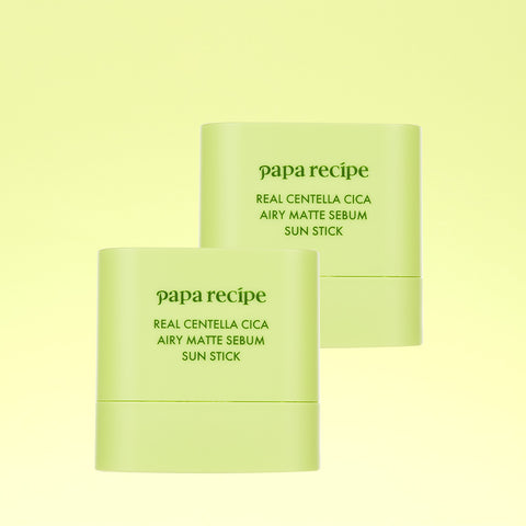 Papa Recipe Real Centella Cica Airy Matte Sebum Sun Stick 10g (2 Pack)