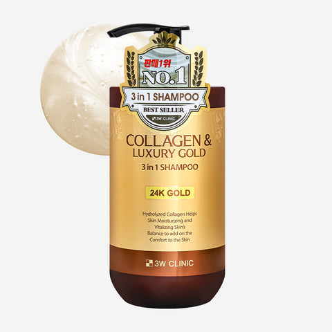 3W Clinic Collagen & Luxury Gold 3-IN-1 Shampoo 750ml