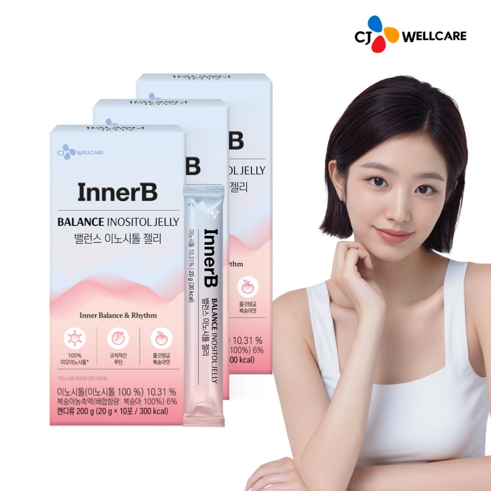 CJ Wellcare Innerb Balance Inositol Peach Jelly 10 Sachets (3 Pack)