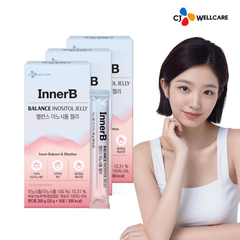 CJ Wellcare Innerb Balance Inositol Peach Jelly 10 Sachets (3 Pack)