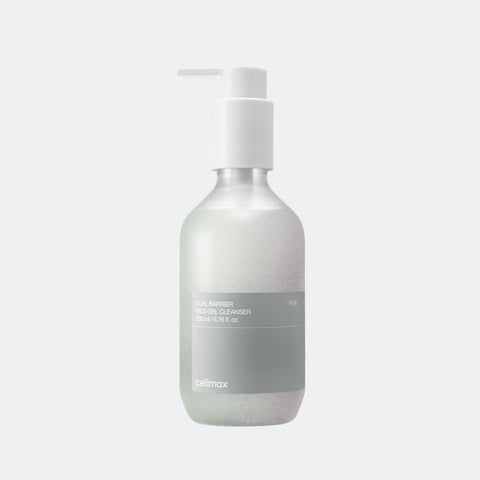 Skincare bottle with pump on a light gray background