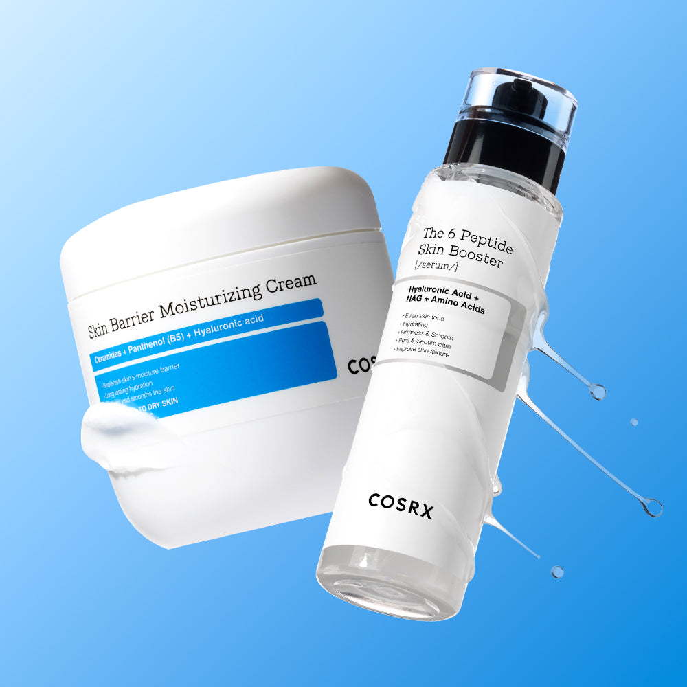COSRX The 6 Peptide Skin Booster Serum + Skin Barrier Moisturizing Cream 2-piece Set