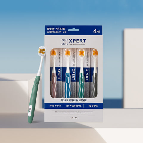 Clio Expert White Care Fluoride Toothbrush 4+4 (Soft Ultra-Fine Bristles)
