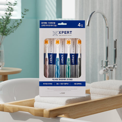 Clio Expert White Care Fluoride Toothbrush 4+4 (Soft Ultra-Fine Bristles)